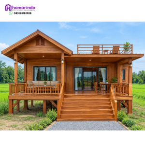 Rumah Panggung Kayu Jati Modern Nuansa Villa