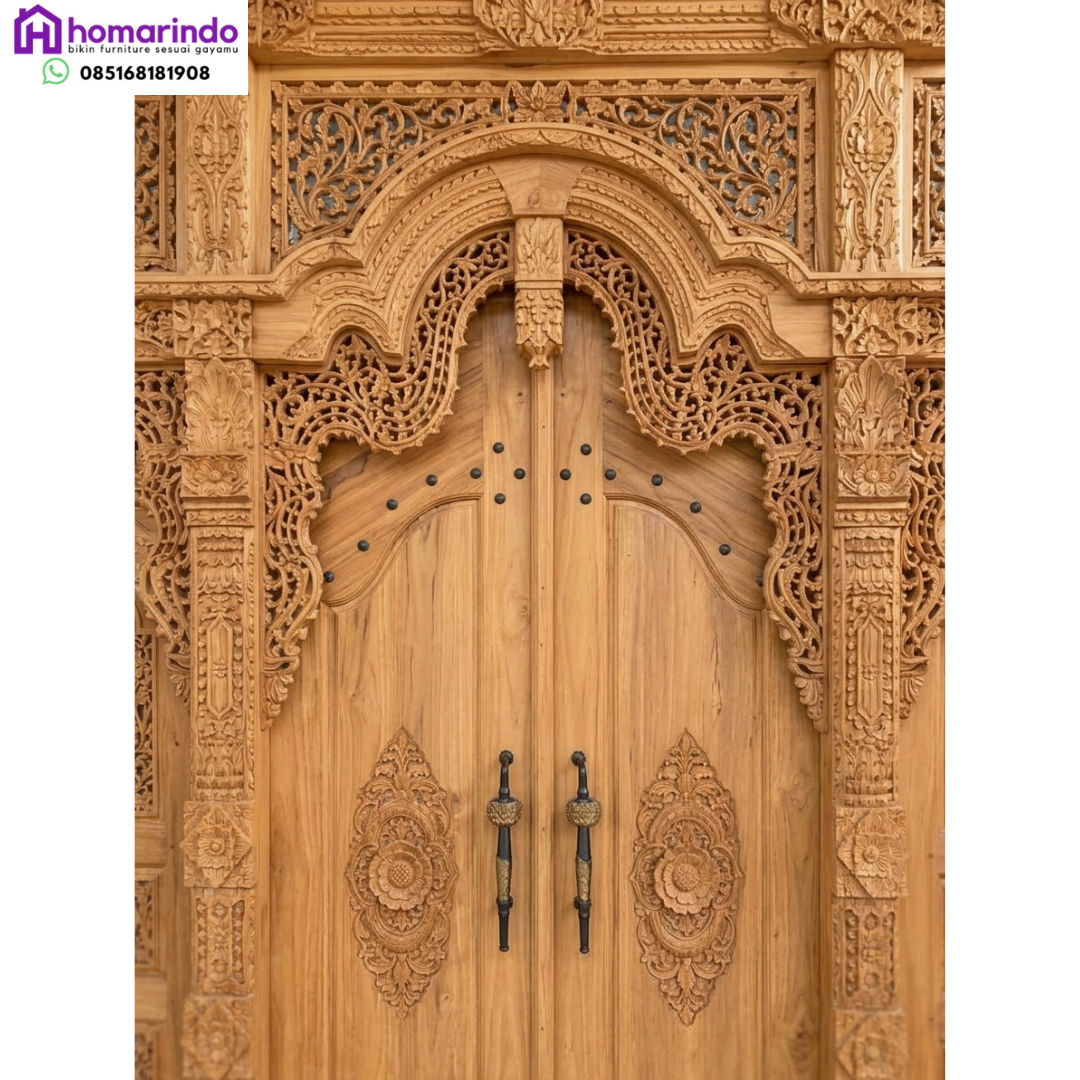 Mahakarya Pintu Gebyok Kayu Jati Ukir Kerajinan Halus Jepara Mewah Mahakarya Pintu Gebyok Kayu Jati Ukir Kerajinan Halus Jepara Mewah