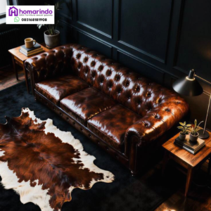 Sofa Chesterfield Kulit Sapi Asli