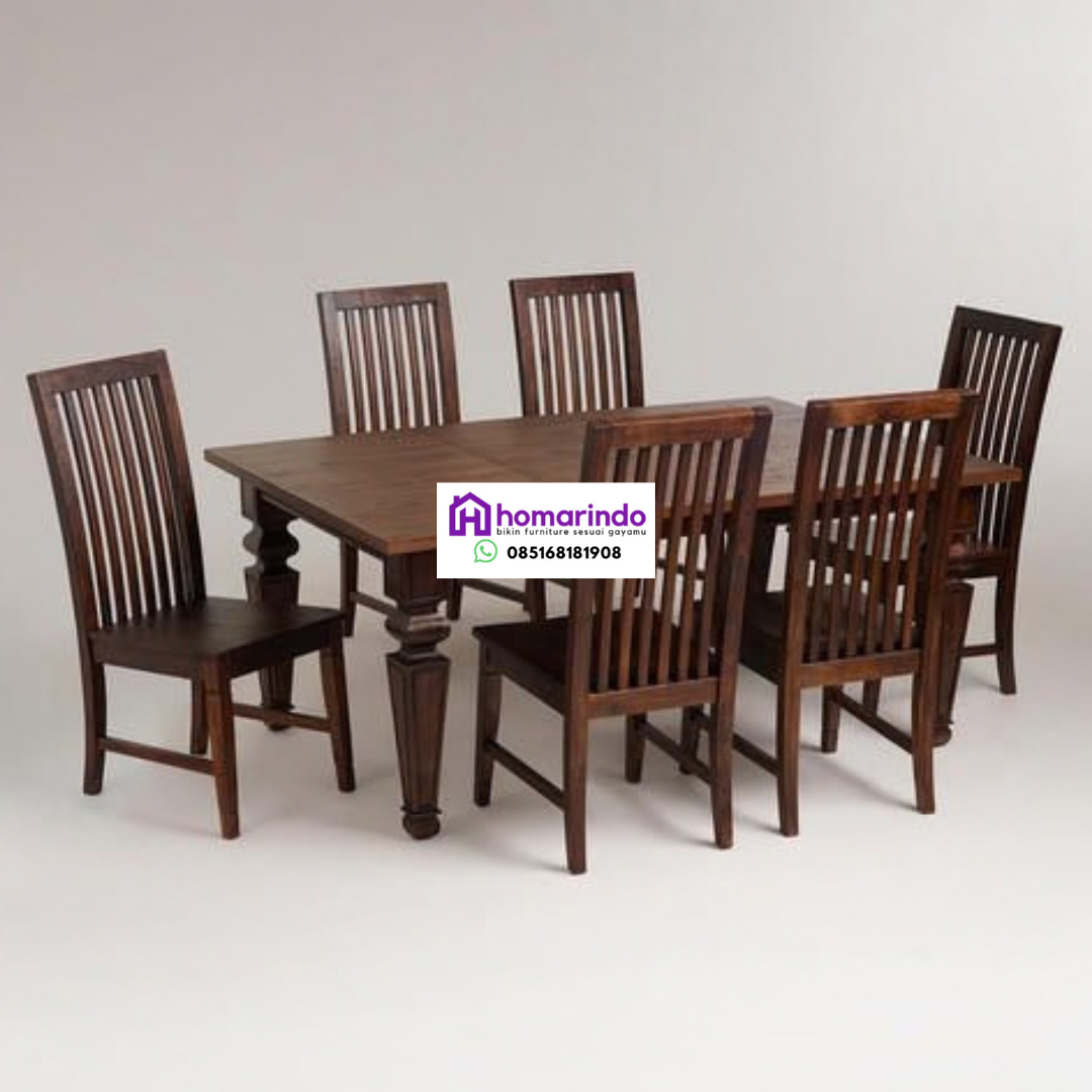 Set Meja Makan Kayu Jati Klasik 2 Set Meja Makan Kayu Jati Klasik
