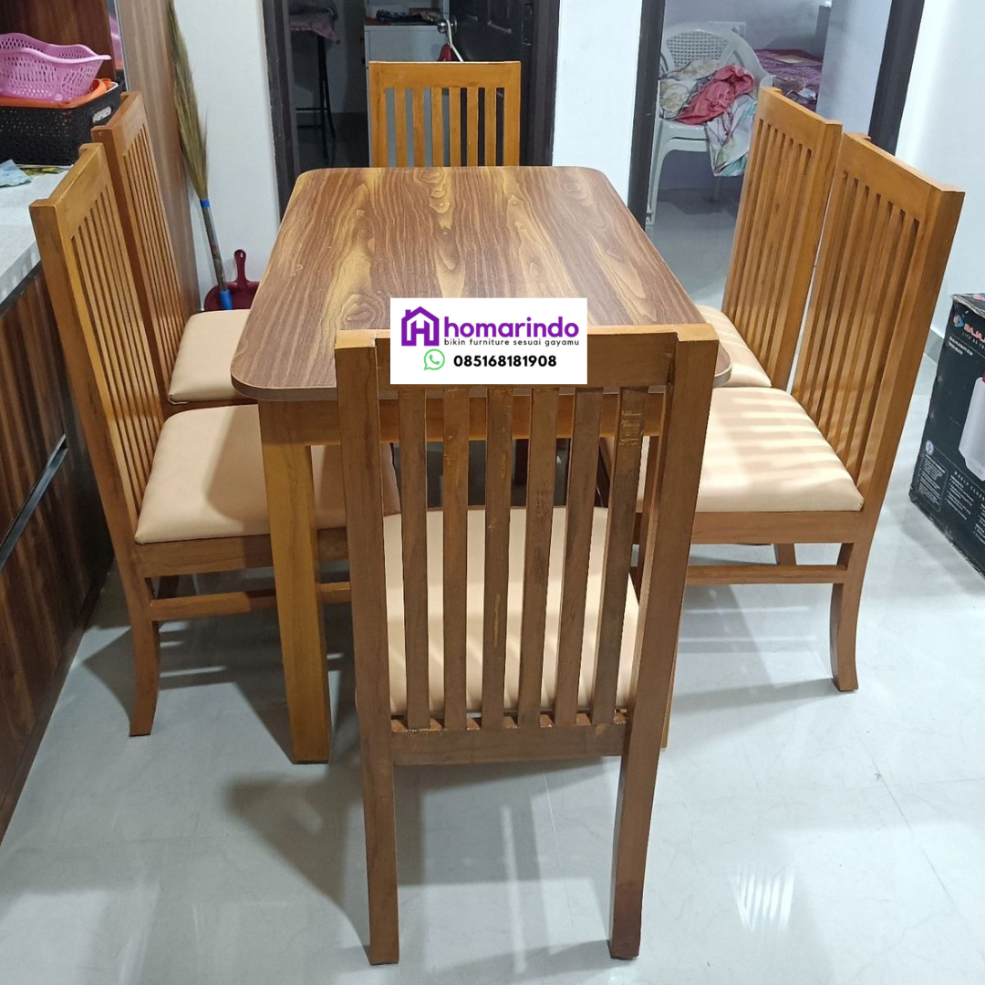 Set Meja Makan Kayu Jati Klasik