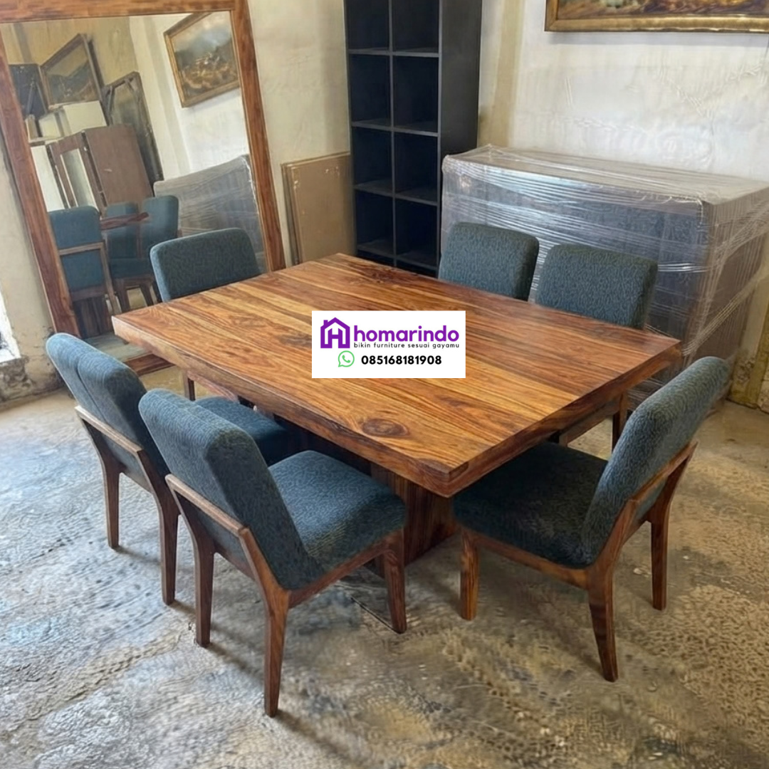 Set Meja Makan Kayu Jati Premium
