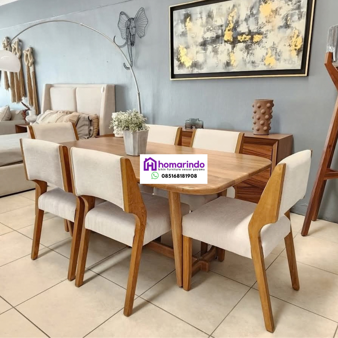 Set Meja Makan Kayu Jati Eksklusif