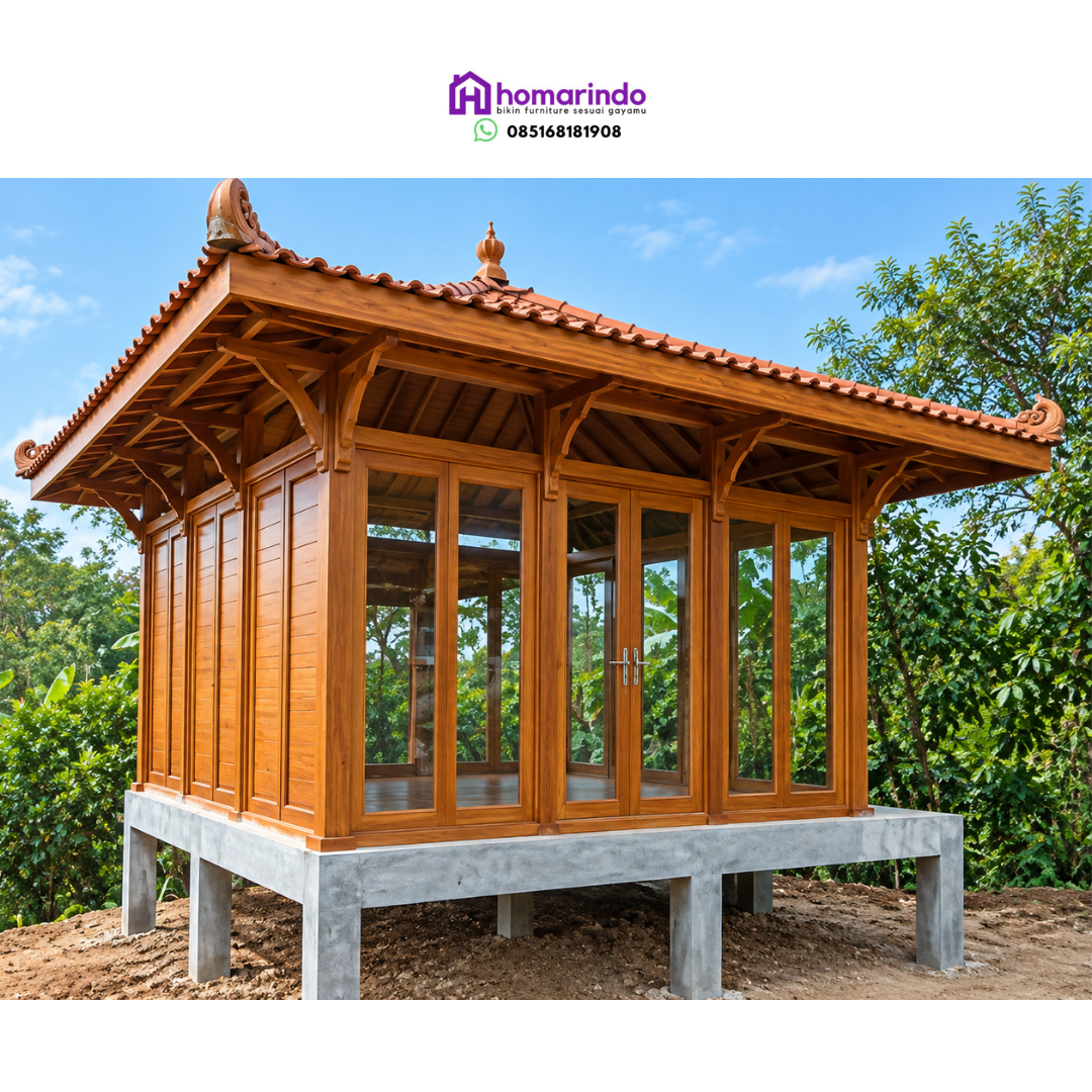 Rumah Panggung Joglo Kayu Jati Minimalis Modern