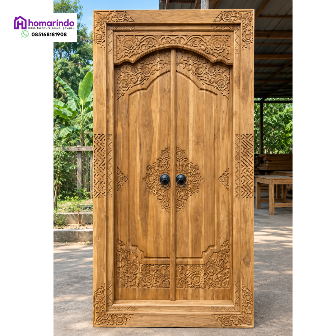 Pintu Gebyok Jati Ukir Klasik