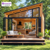 Rumah Kabin Kayu Jati Modern Minimalis