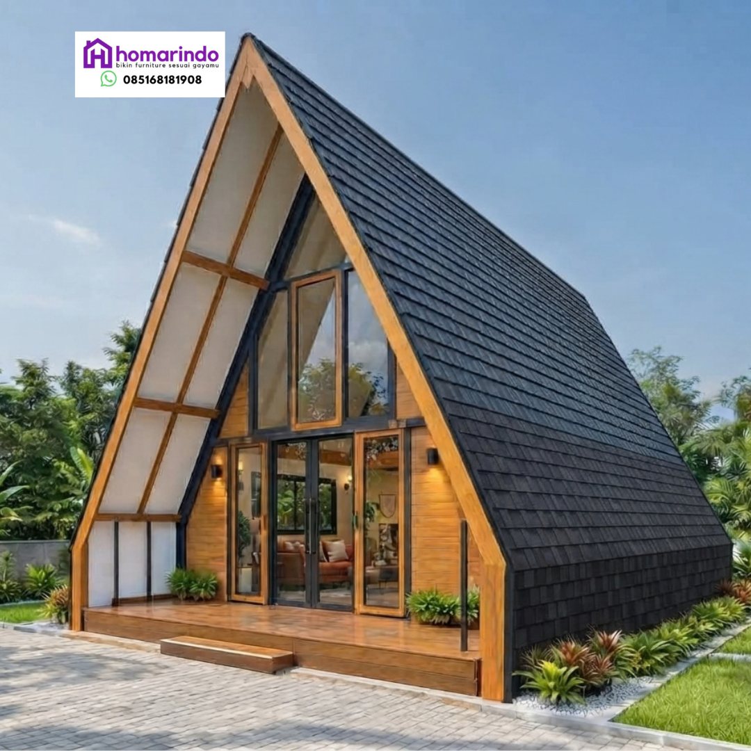 Rumah Segitiga Kayu Jati Luxury Modern Rumah Segitiga Kayu Jati Luxury Modern