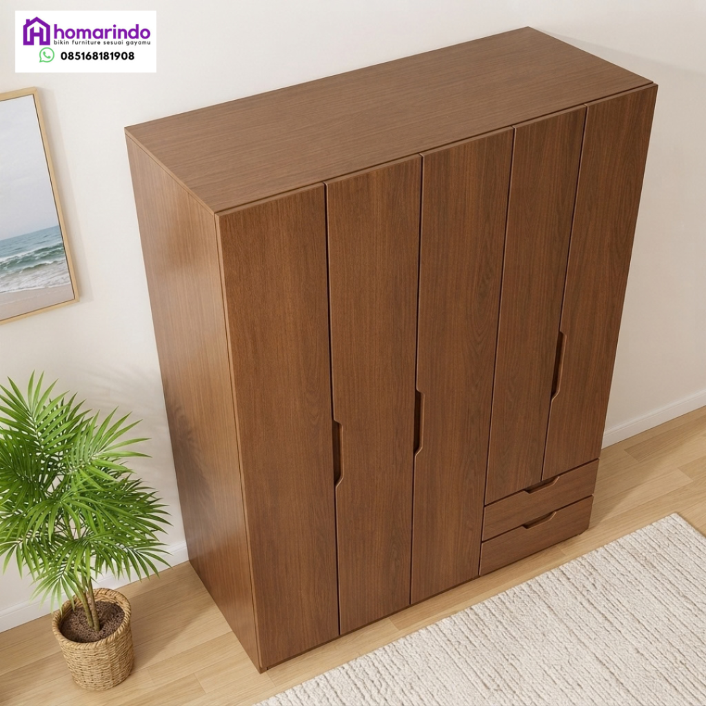 8 Inspirasi Model Lemari Kayu Jati Minimalis 2 Lemari Kayu Jati Minimalis Modern Lima Pintu