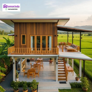 Rumah Lumbung Kayu Jati Minimalis Modern