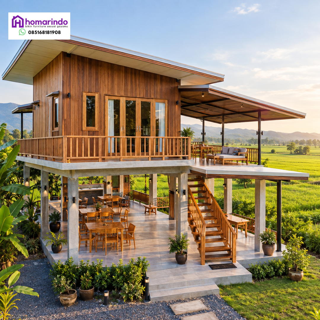 Rumah Lumbung Kayu Jati Minimalis Modern 2 Rumah Lumbung Kayu Jati Minimalis Modern