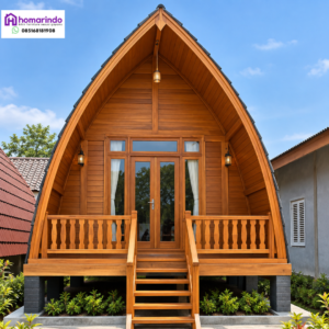Rumah Lumbung Kayu Jati Minimalis Estetik