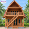 Rumah Lumbung Kayu Jati Dua Lantai Desain Klasik Estetik