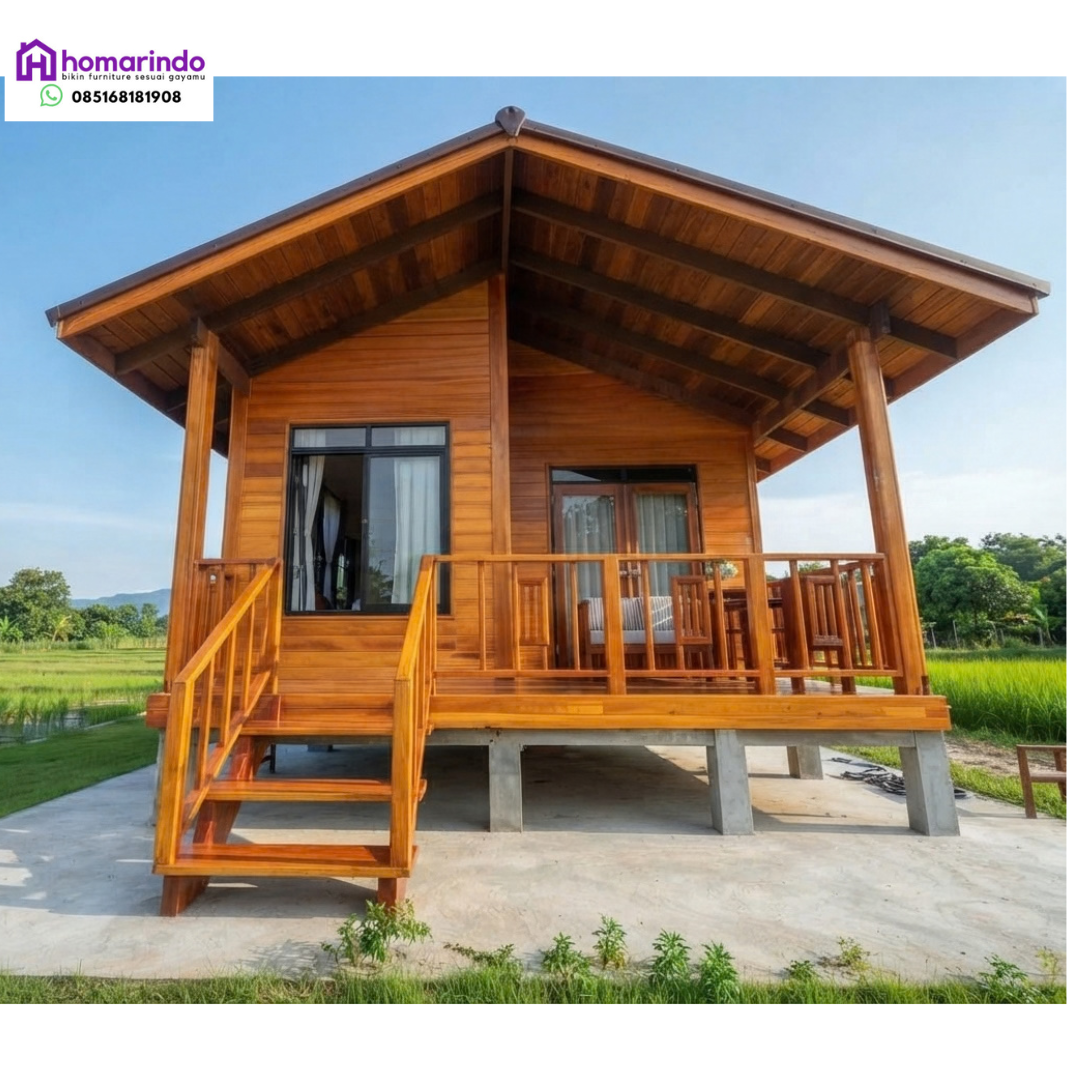 Rumah Panggung Kayu Jati Minimalis Modern Rumah Panggung Kayu Jati Minimalis Modern