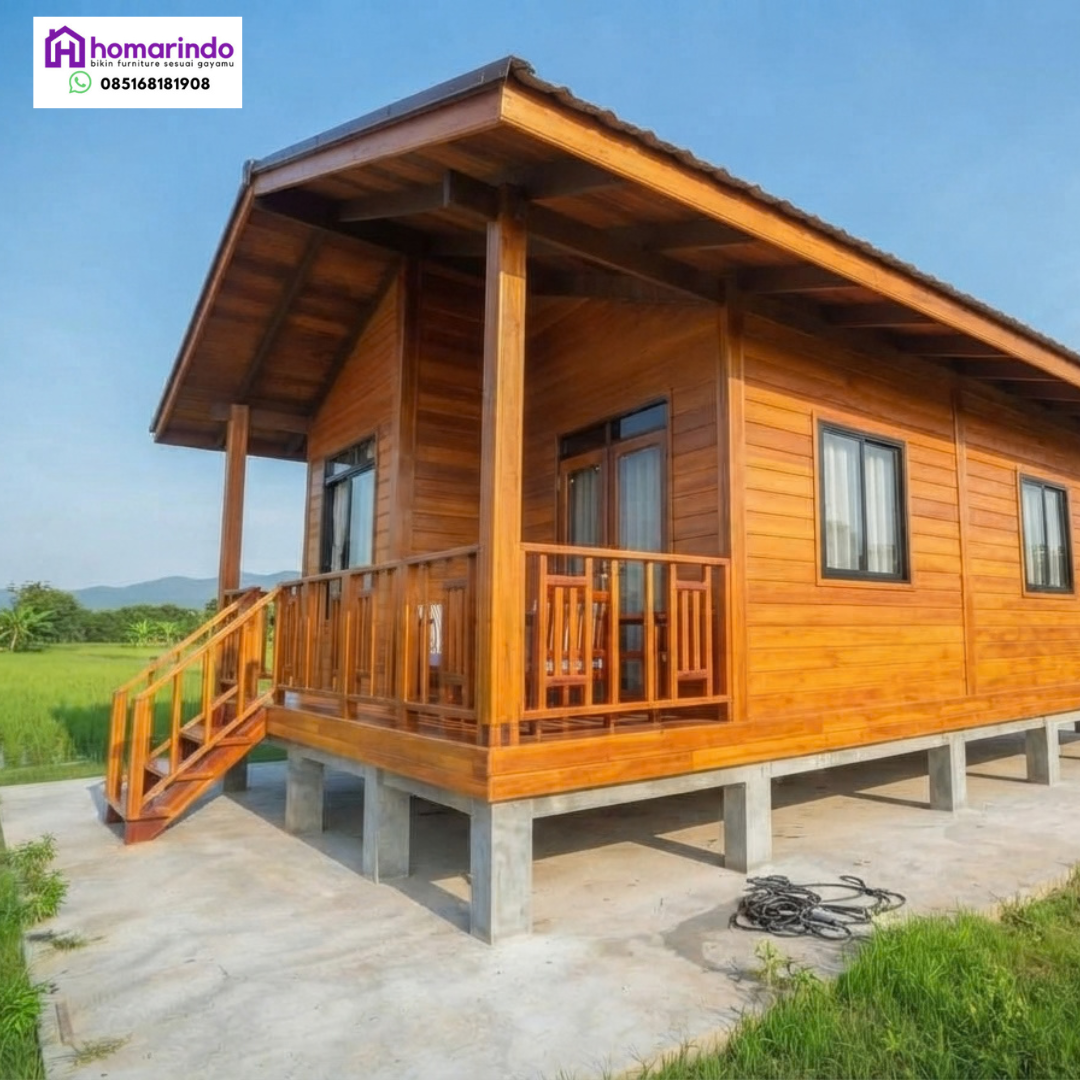 Rumah Panggung Kayu Jati Minimalis Modern Rumah Panggung Kayu Jati Minimalis Modern