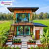 Rumah Kabin Kayu Jati 2 Lantai Minimalis