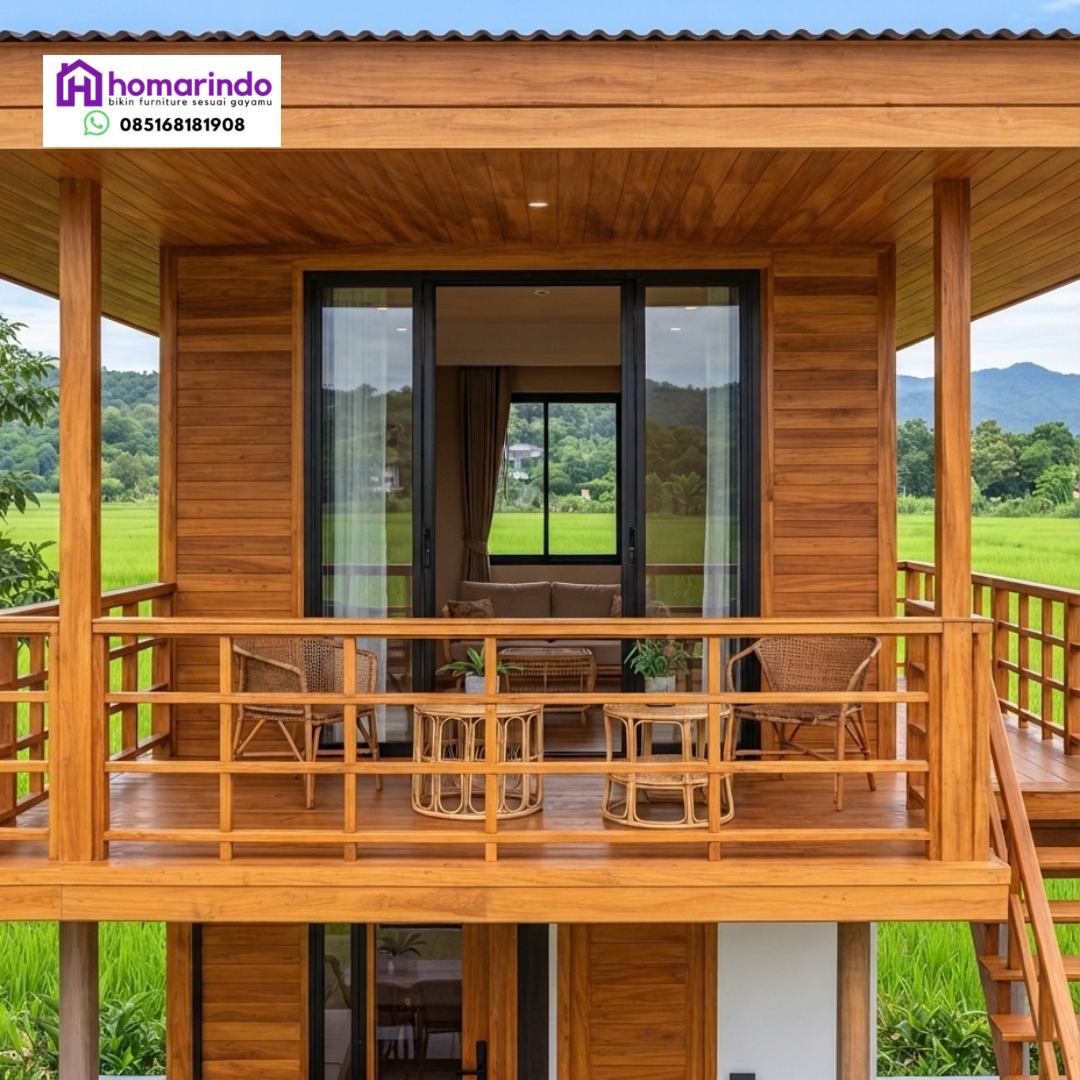 Rumah Panggung Kayu Jati Minimalis Eksklusif Rumah Panggung Kayu Jati Minimalis Eksklusif