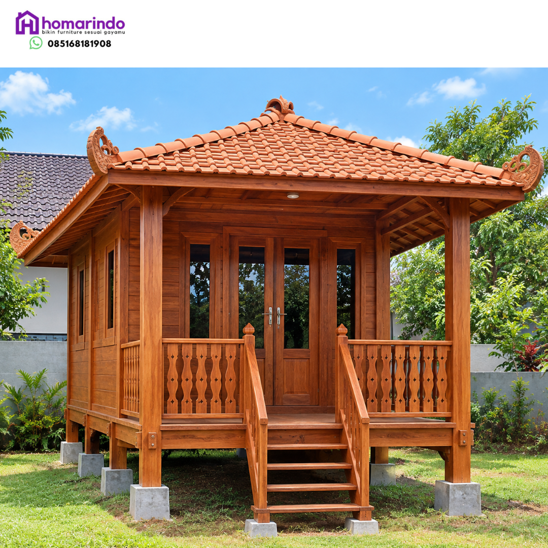 Rumah Panggung Kayu Jati Etnik Minimalis Klasik
