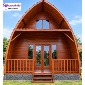Rumah Kayu Jati Model Lumbung Jawa Etnik Modern 4x6