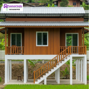 Rumah Panggung Kayu Jati Modern Kombinasi