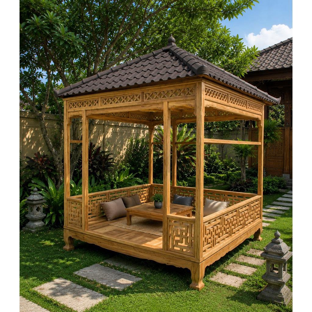 8 Panduan Menentukan Gazebo Kayu Jati Berkualitas untuk Taman yang Nyaman dan Mewah